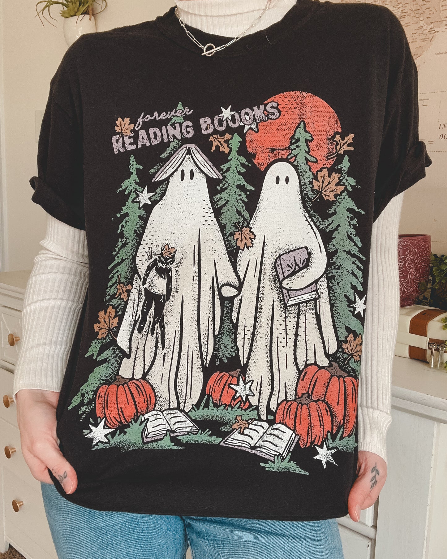 Forever Reading Boooks Tee - Black