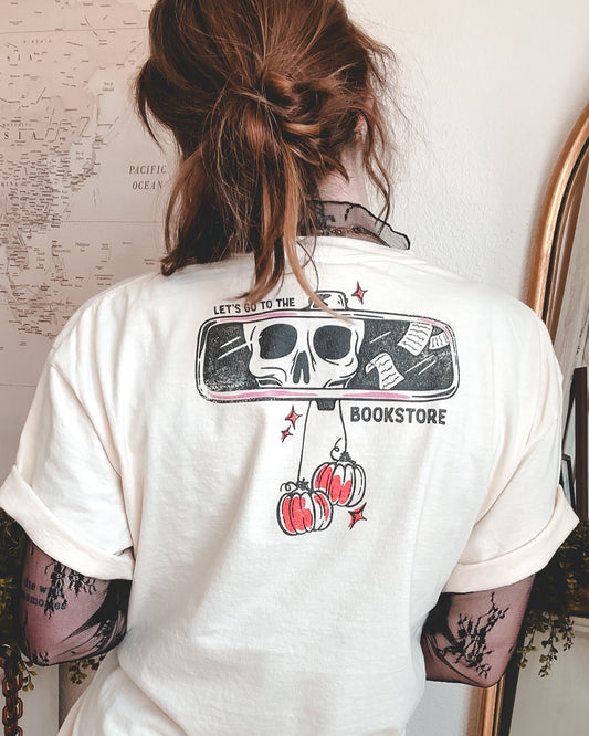 Lets go to The Haunted Bookstore Tee - Cream