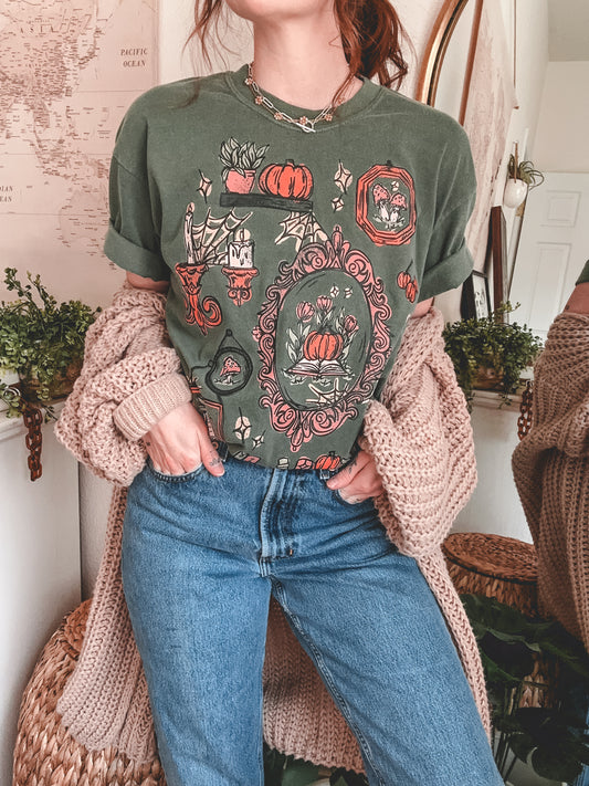 Fall Wall Decor Tee - Moss Green