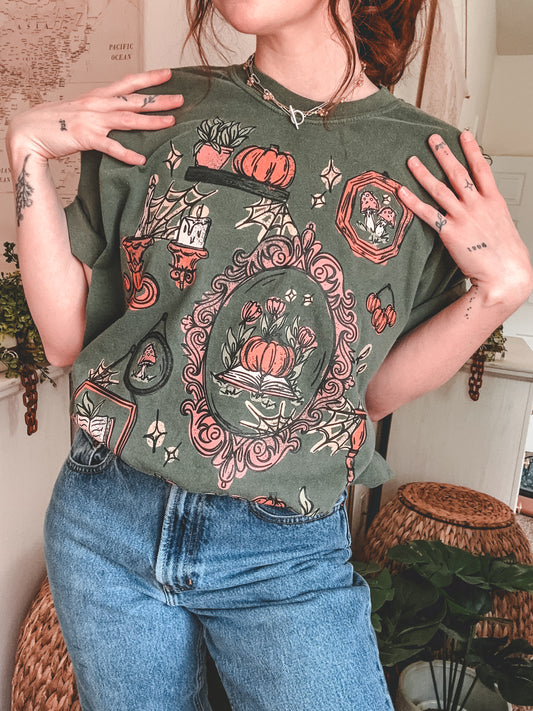 Fall Wall Decor Tee - Moss Green