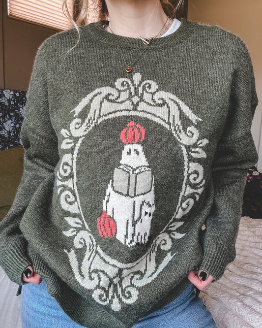 SIZE 2X! Reading Ghost Knit Sweater *MARKED DOWN*