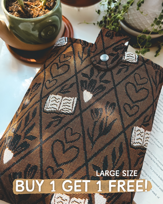 Brown Pattern Book Sleeve *Size Large*