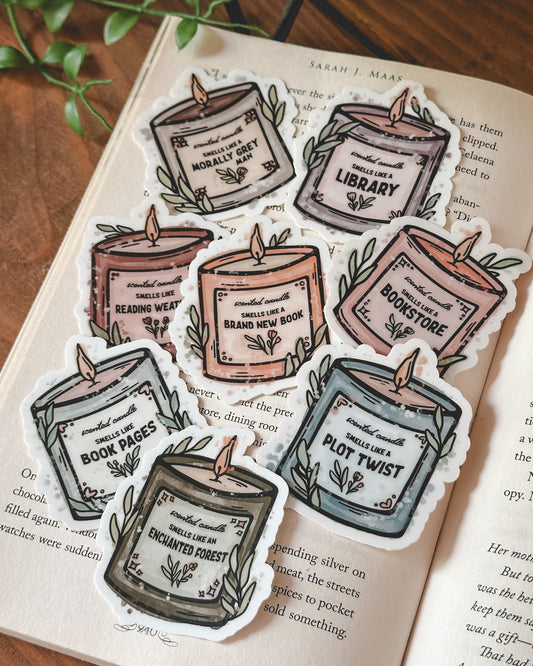 Bookish Candle Stickers *Individual*