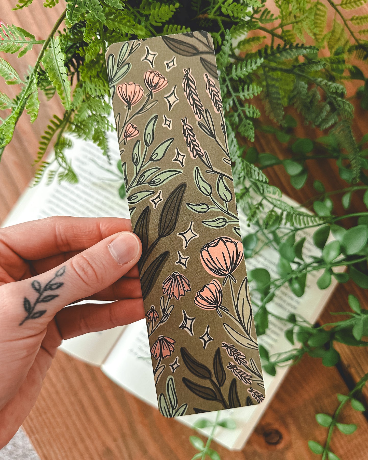 Floral Green Bookmark