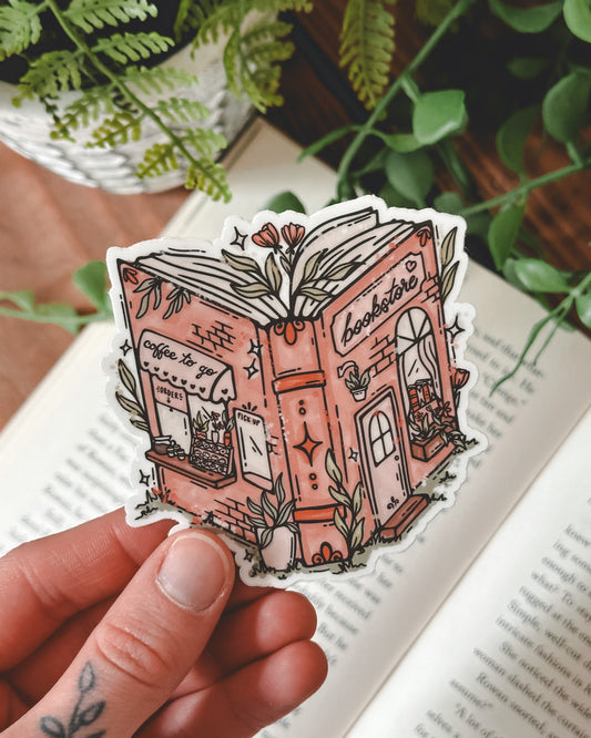 Bookish Coffee Shop/Bookstore Sticker
