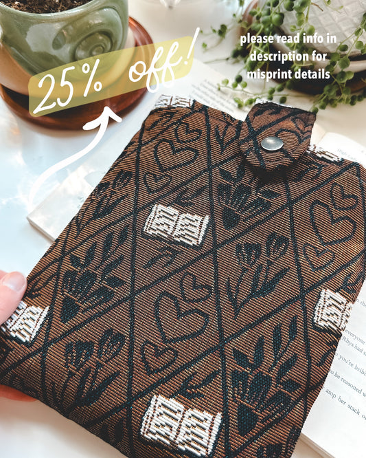 Brown Pattern Book Sleeve *Small* MINOR MISPRINT