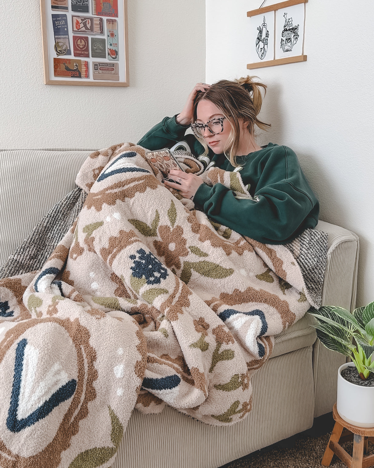 Floral Bookish Soft Blanket