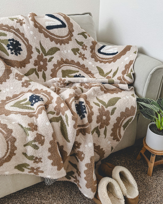 Floral Bookish Soft Blanket