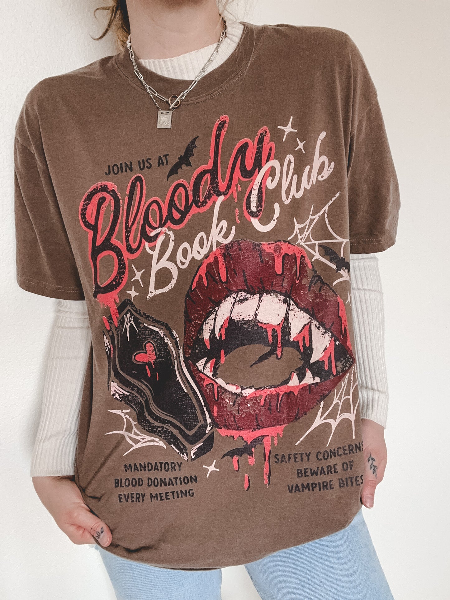Bloody Book Club Tee - Brown