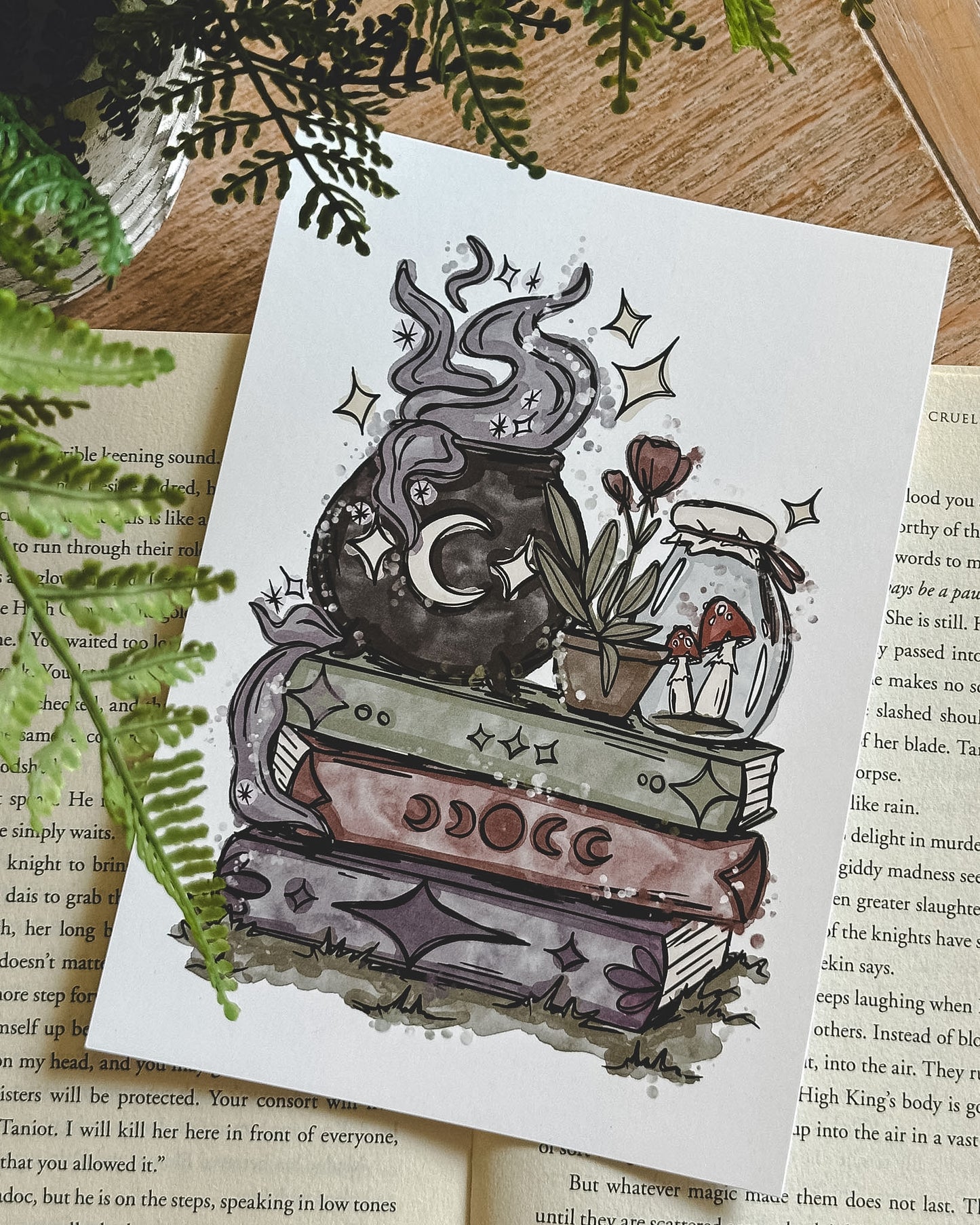 Cauldron Mushroom Print 5x7