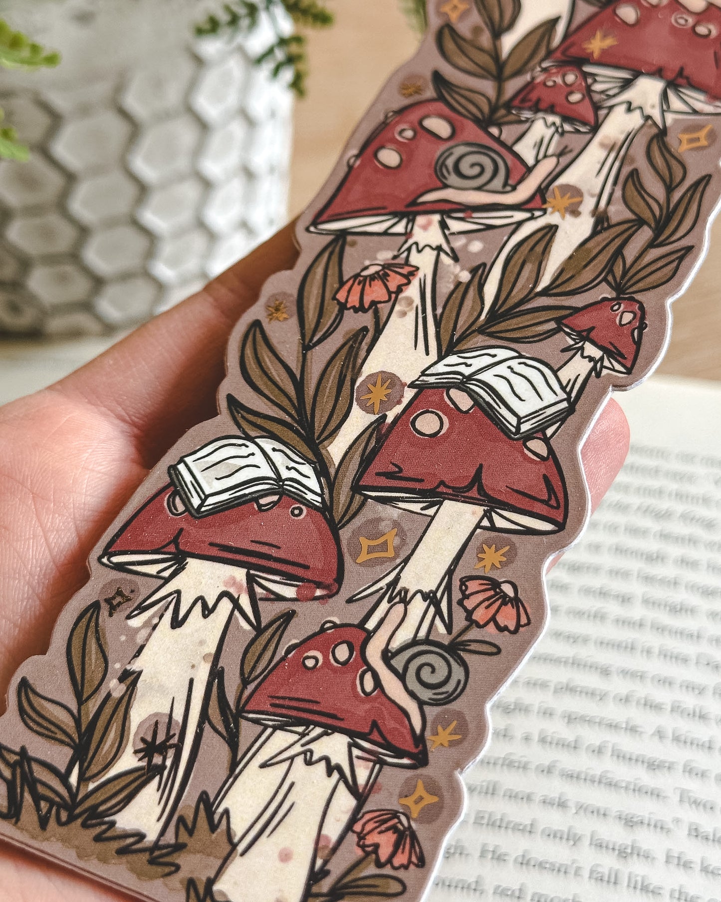 Foiled Mushroom Bookmark