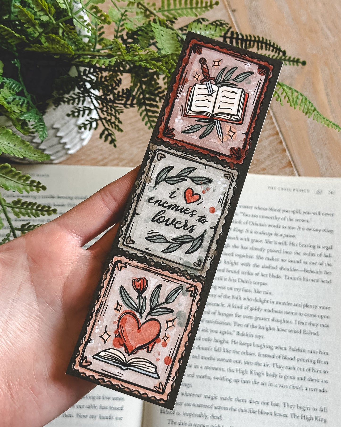 Enemies to Lovers Stamp Bookmark