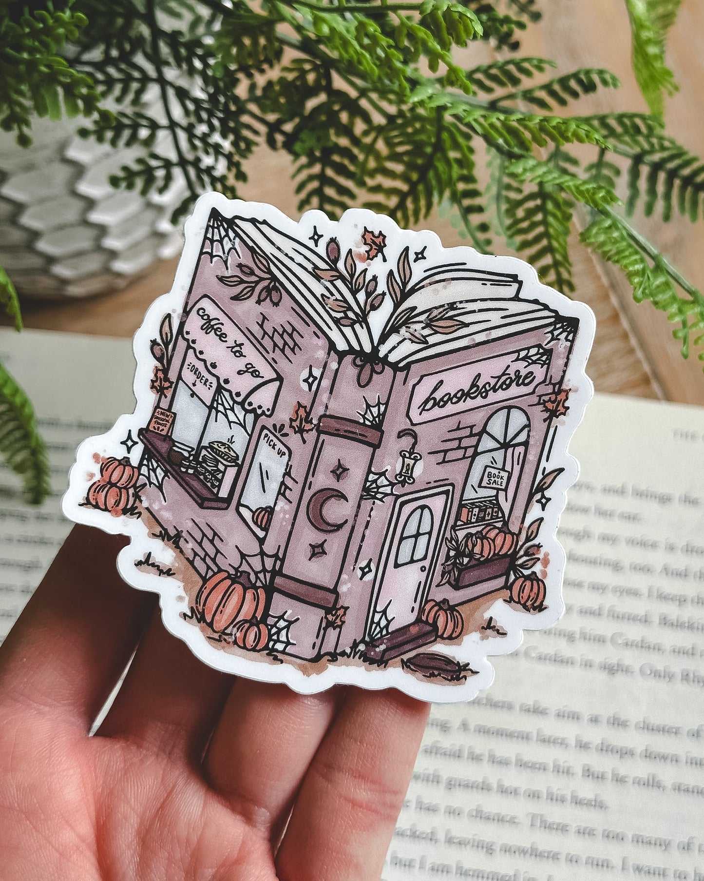 Fall Pumpkins Bookstore Sticker