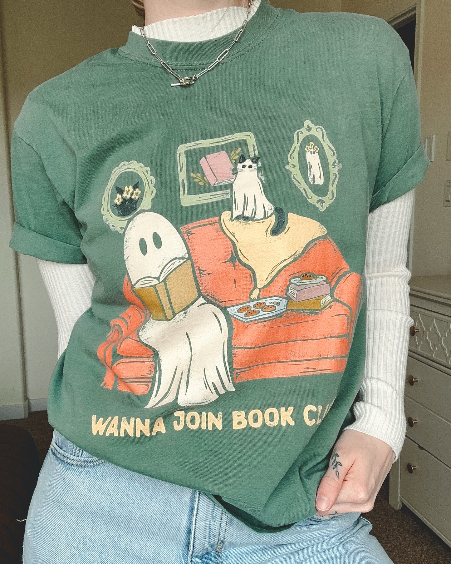 Wanna Join Bookclub Tee - Green