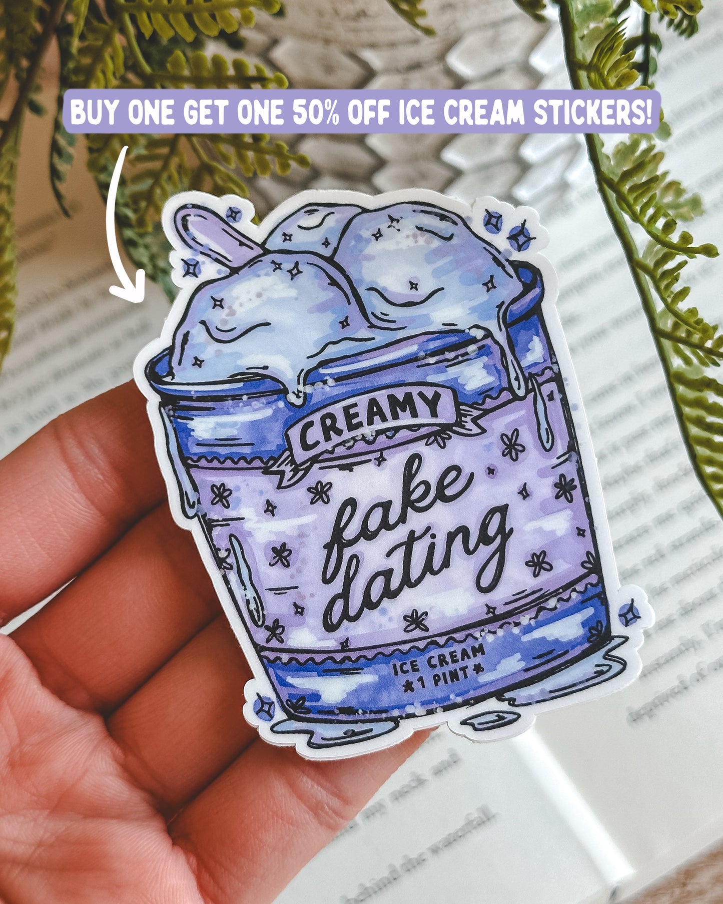 Fake Dating Ice Cream Sticker