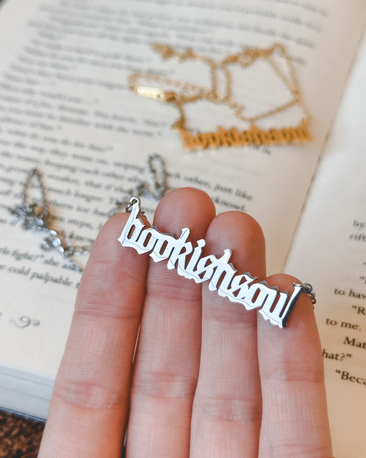 Bookish Soul Old English Necklace - Silver or Gold
