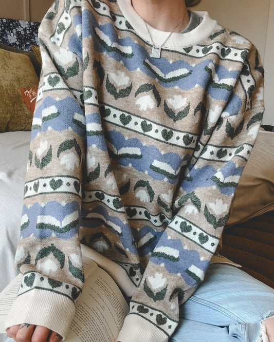 SIZE 2X! Book Lover Knit Sweater *MARKED DOWN*