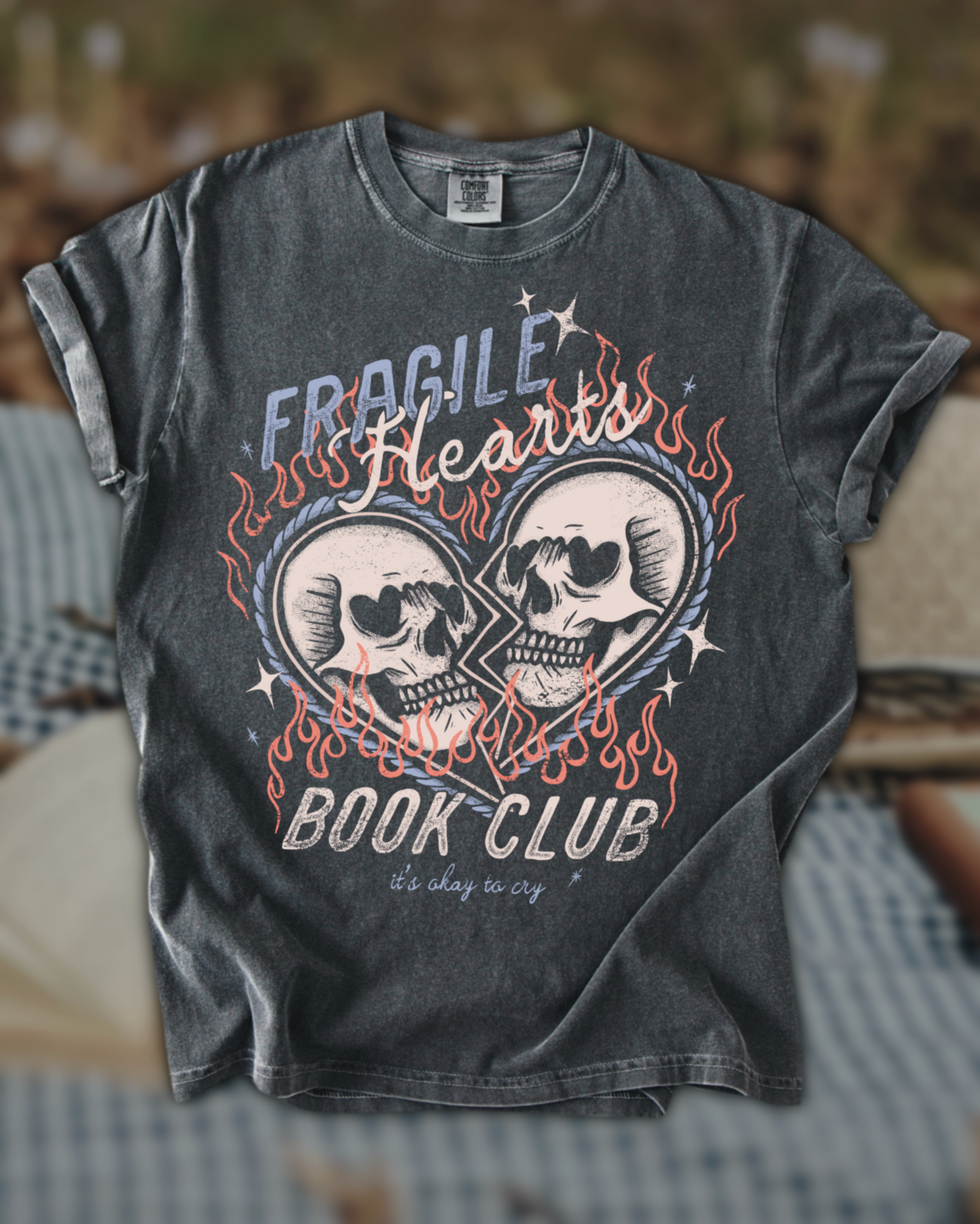 Fragile Hearts Book Club Tee - Pepper