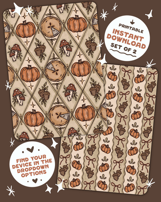 Acorns and Pie Kindle Insert Set of 2 *DOWNLOAD/PRINT&CUT*