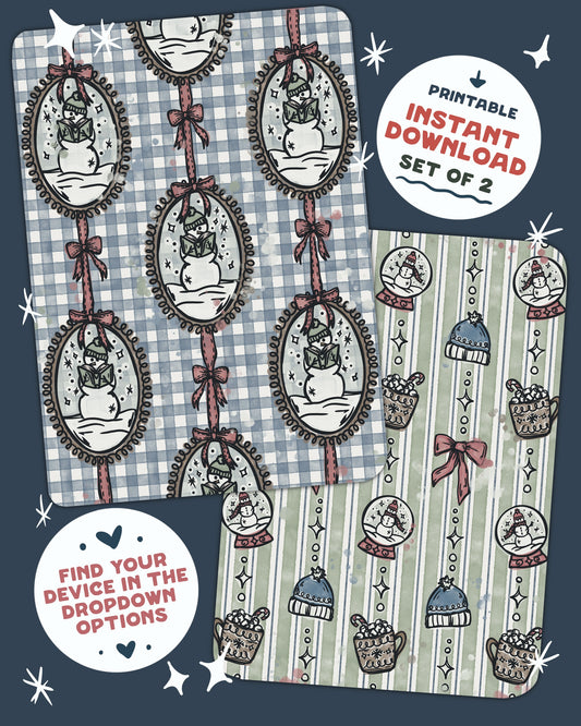 Snowman Festive Kindle Insert Set of 2 *DOWNLOAD/PRINT&CUT*