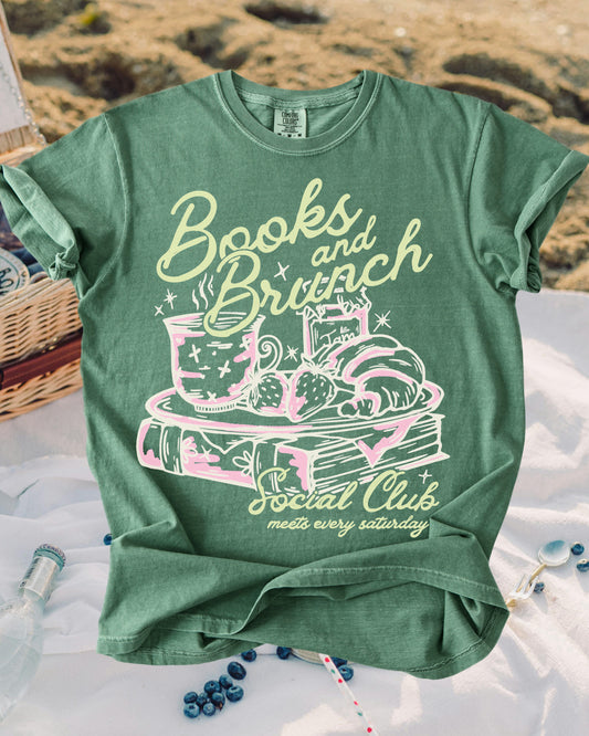 Books and Brunch Social Club Tee - Green