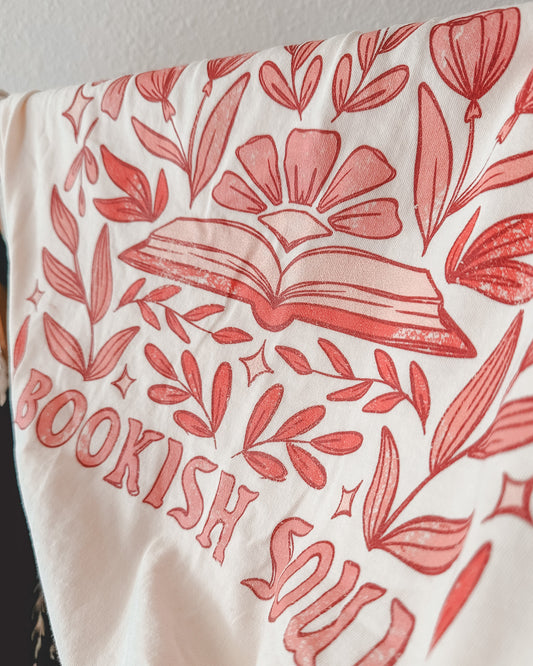Bookish Soul Tee - Ivory/Pink