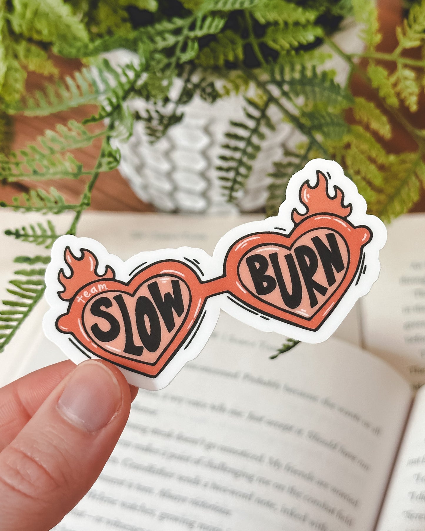 Slow Burn Heart Shades Sticker
