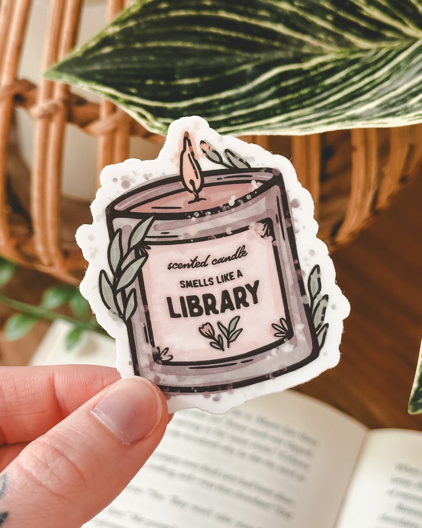 Library Candle Sticker