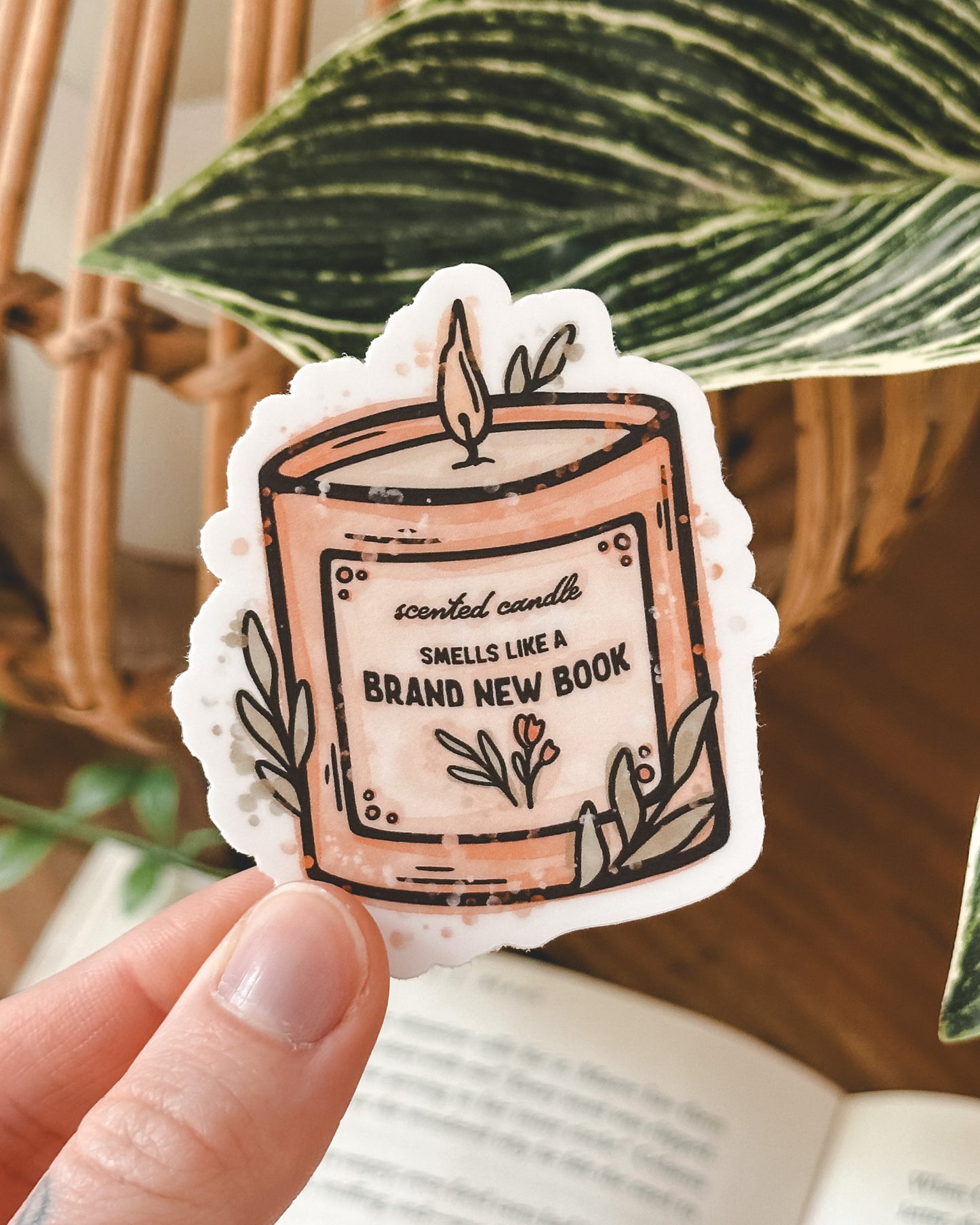 Brand New Book Candle Sticker