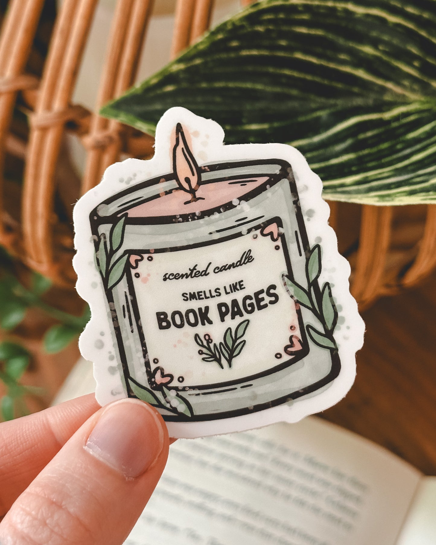 Book Pages Candle Sticker