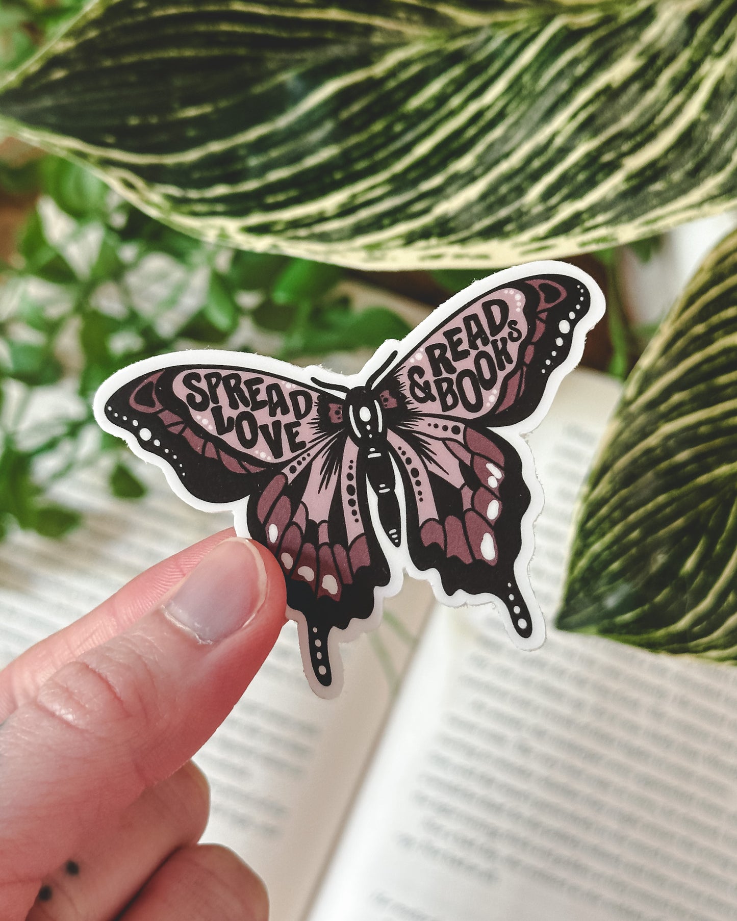 Spread Love & Read Books Butterfly Sticker