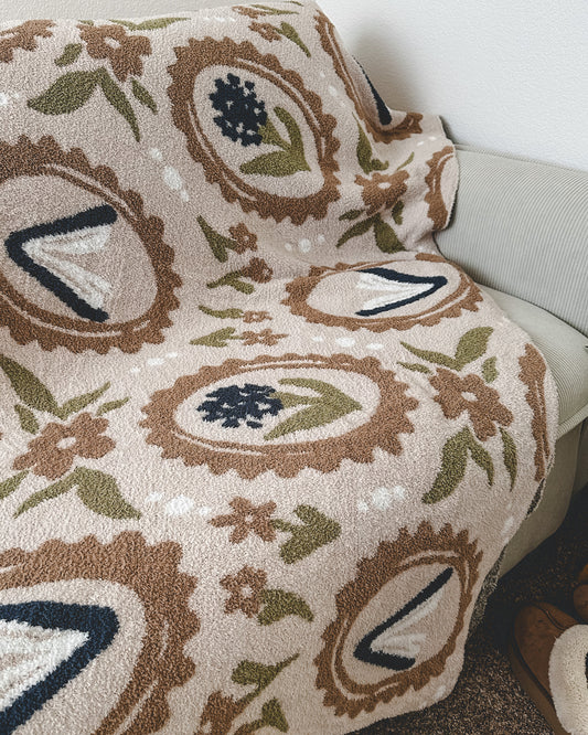 Floral Bookish Soft Blanket