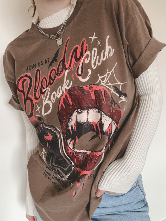 Bloody Book Club Tee - Brown