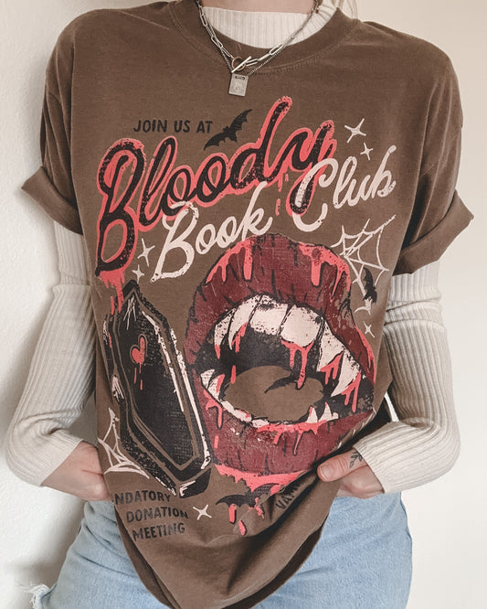 Bloody Book Club Tee - Brown