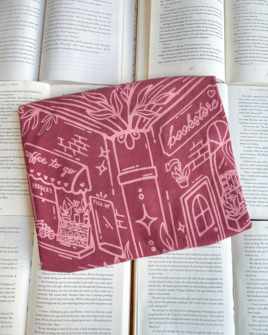 Bookstore/ Coffee Shop Tee - Brick Red/Pink