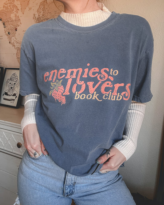 Enemies to Lovers Book Club Tee - Denim Blue