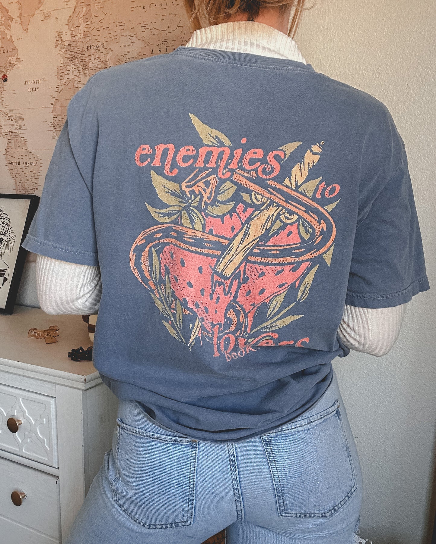 Enemies to Lovers Book Club Tee - Denim Blue