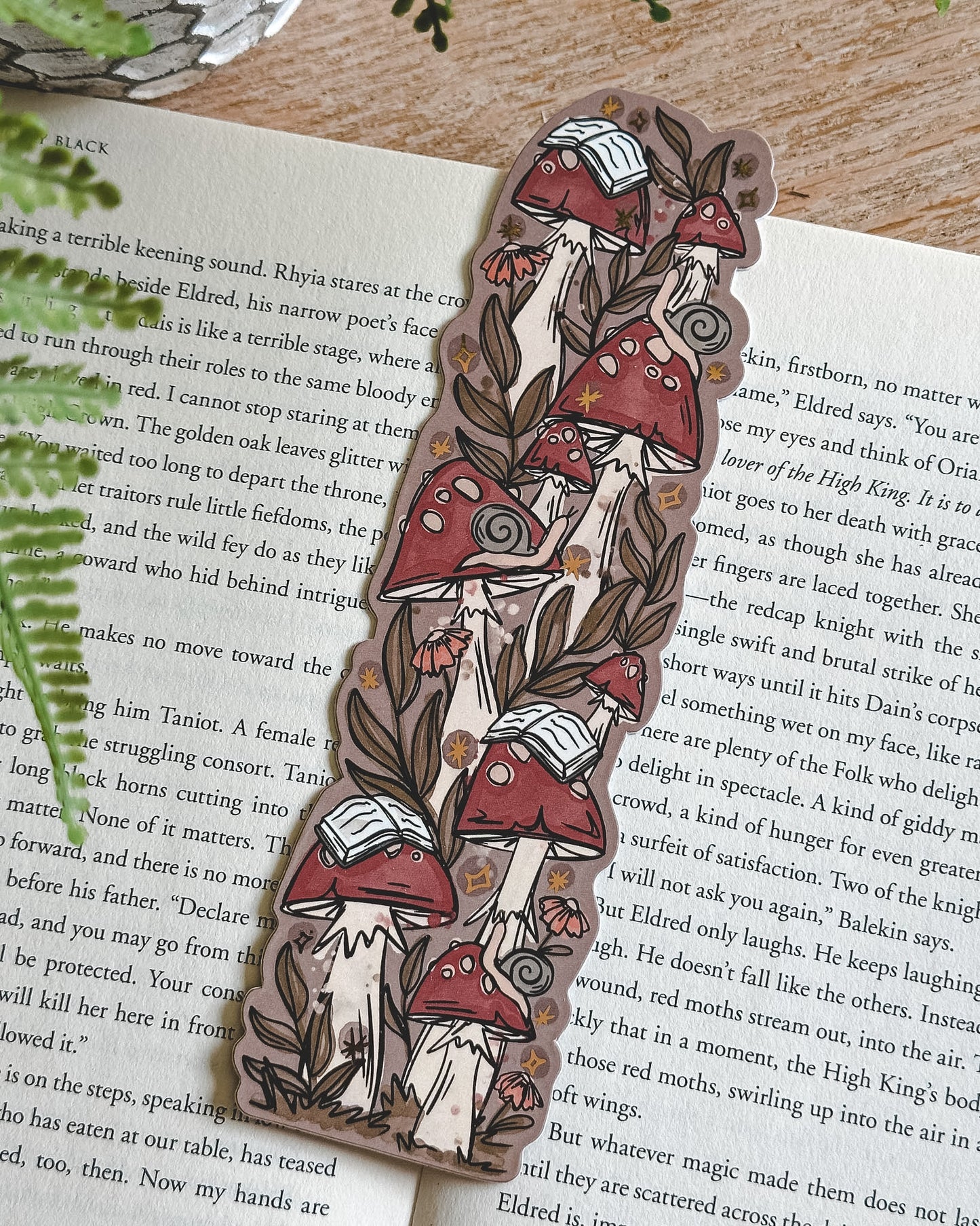 Foiled Mushroom Bookmark