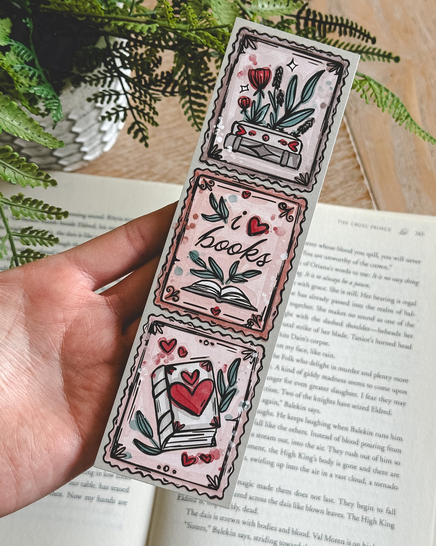 Books Stamp Bookmark