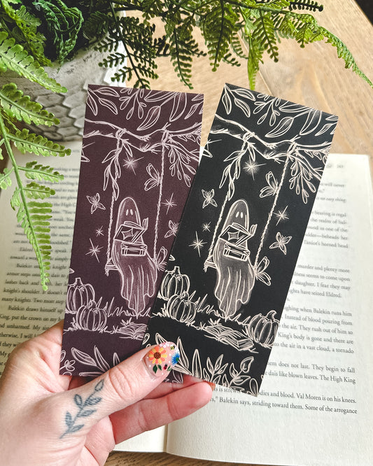 Double Sided Ghosty Bookmark (Black/Purple)