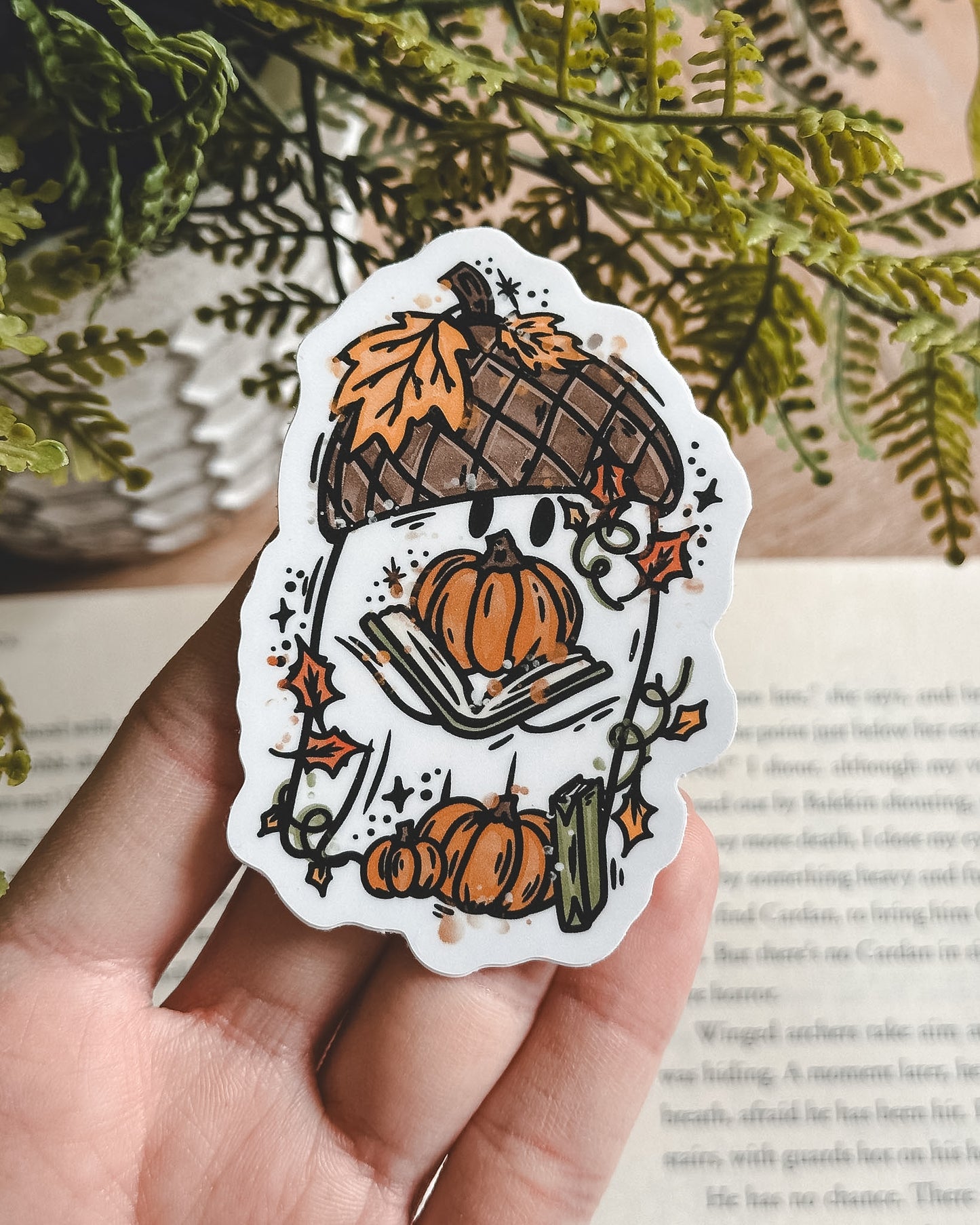 Fall Acorn Ghosty Sticker