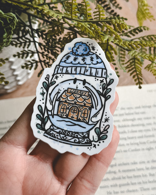 Snow Globe Library Ghosty Sticker