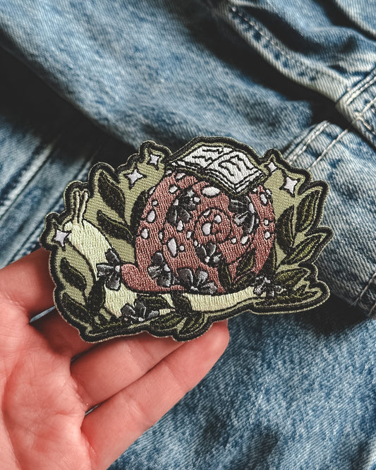Snail & Book - Iron on Patch