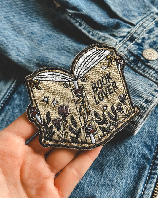 Book Lover Floral Book- Iron on Patch