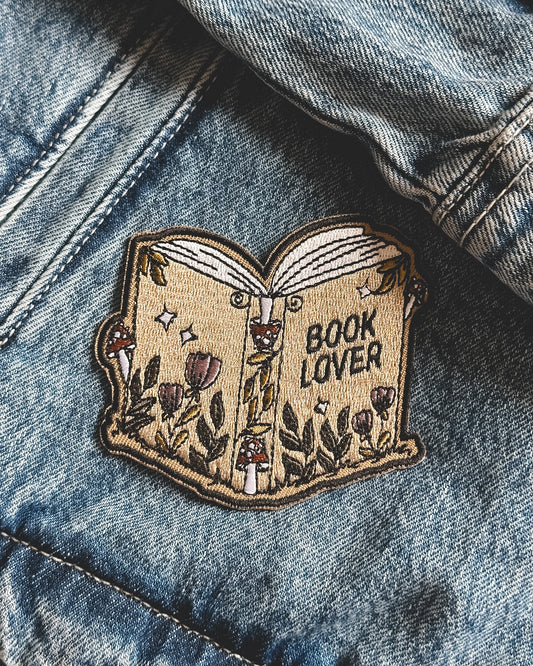 Book Lover Floral Book- Iron on Patch