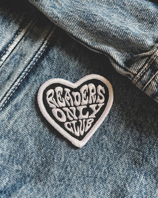 Readers Only Club Heart - Iron on Patch