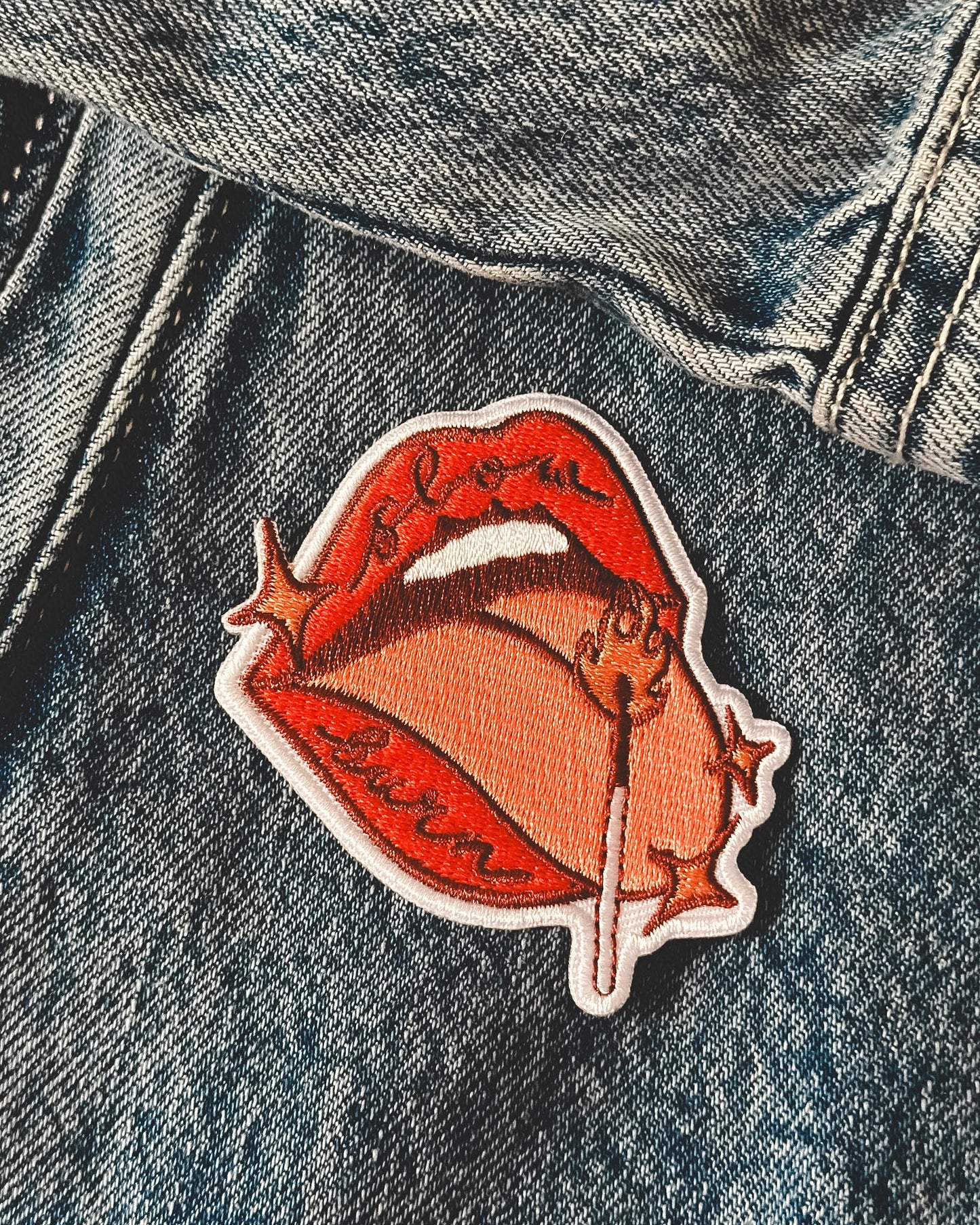 Slow Burn Lips - Iron on Patch