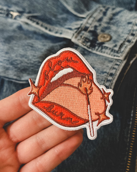 Slow Burn Lips - Iron on Patch