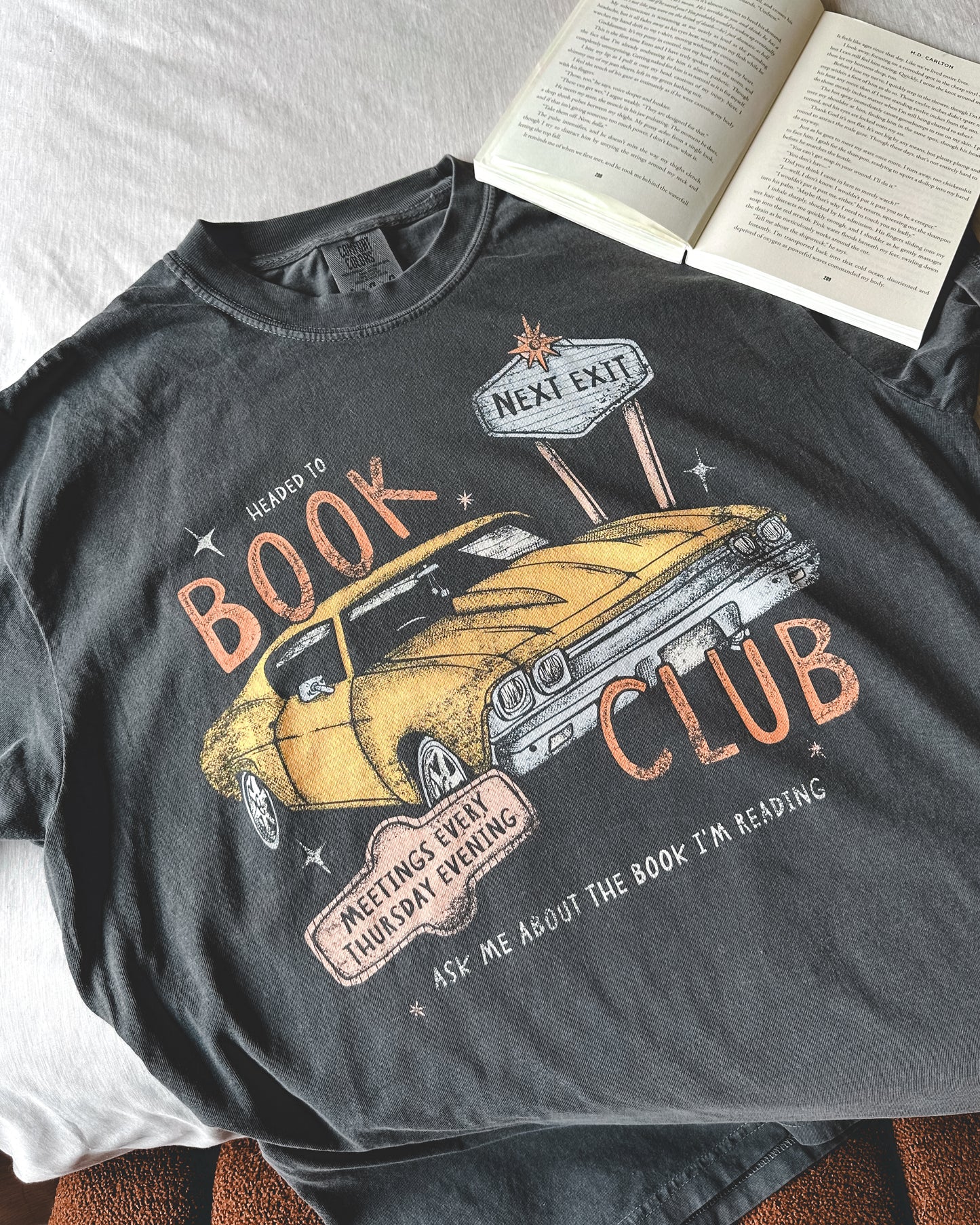 Headed to Book Club Tee - Pepper