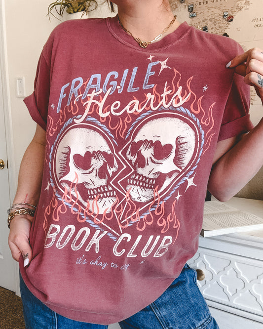 Fragile Hearts Book Club Tee - Brick